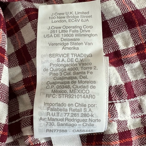 J.CREW CREWCUTS BOYS' CRINKLE COTTON SHIRT IN ORANGE PLAID, Size 8, NWT - Picture 14 of 16